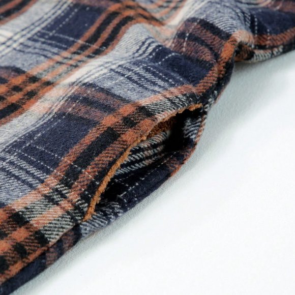 Blue Casual Womens Plaid Print Teddy Lined Hooded Coat - Picture 4 of 4